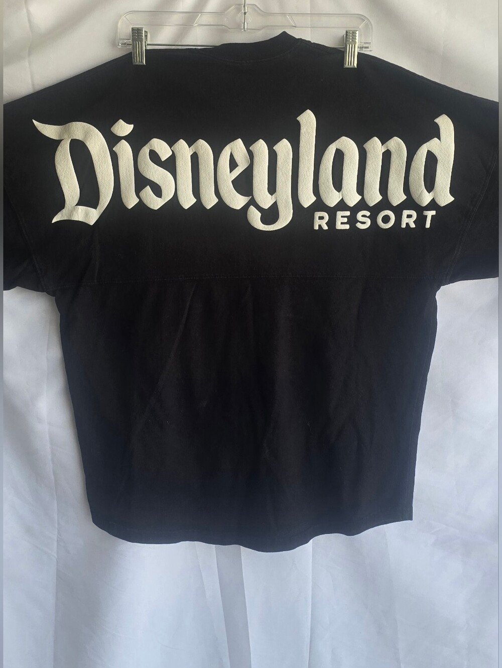 Authentic Disney Parks Disneyland Resort Spirit Jersey Black White Puff Print, S
